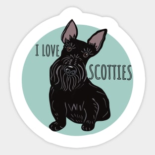 Scottish terrier I love Scotties design Sticker